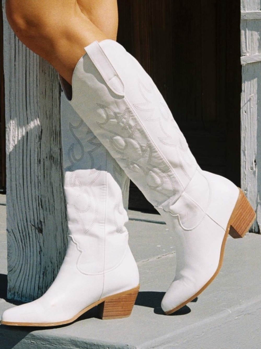 BILLINI Urson White Western Knee-High Boots ~ NWOT